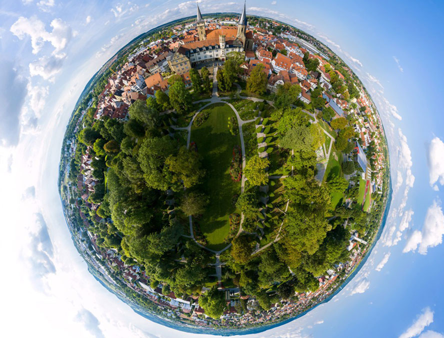 little planet picture of Öhringen and its park "Hofgarten"